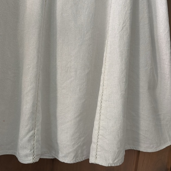 White house/black market Linen Maxi skirt Womens 10 lined Mermaid crochet Boho - Picture 4 of 10